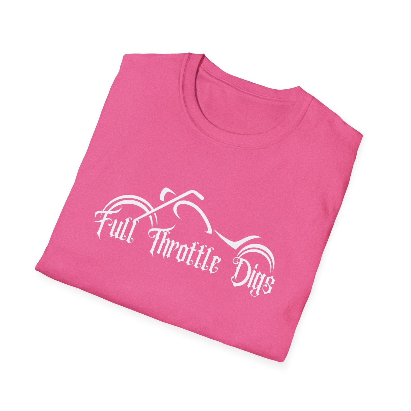 Logo & Motto (white text) Full Throttle Digs Unisex Softstyle T-Shirt