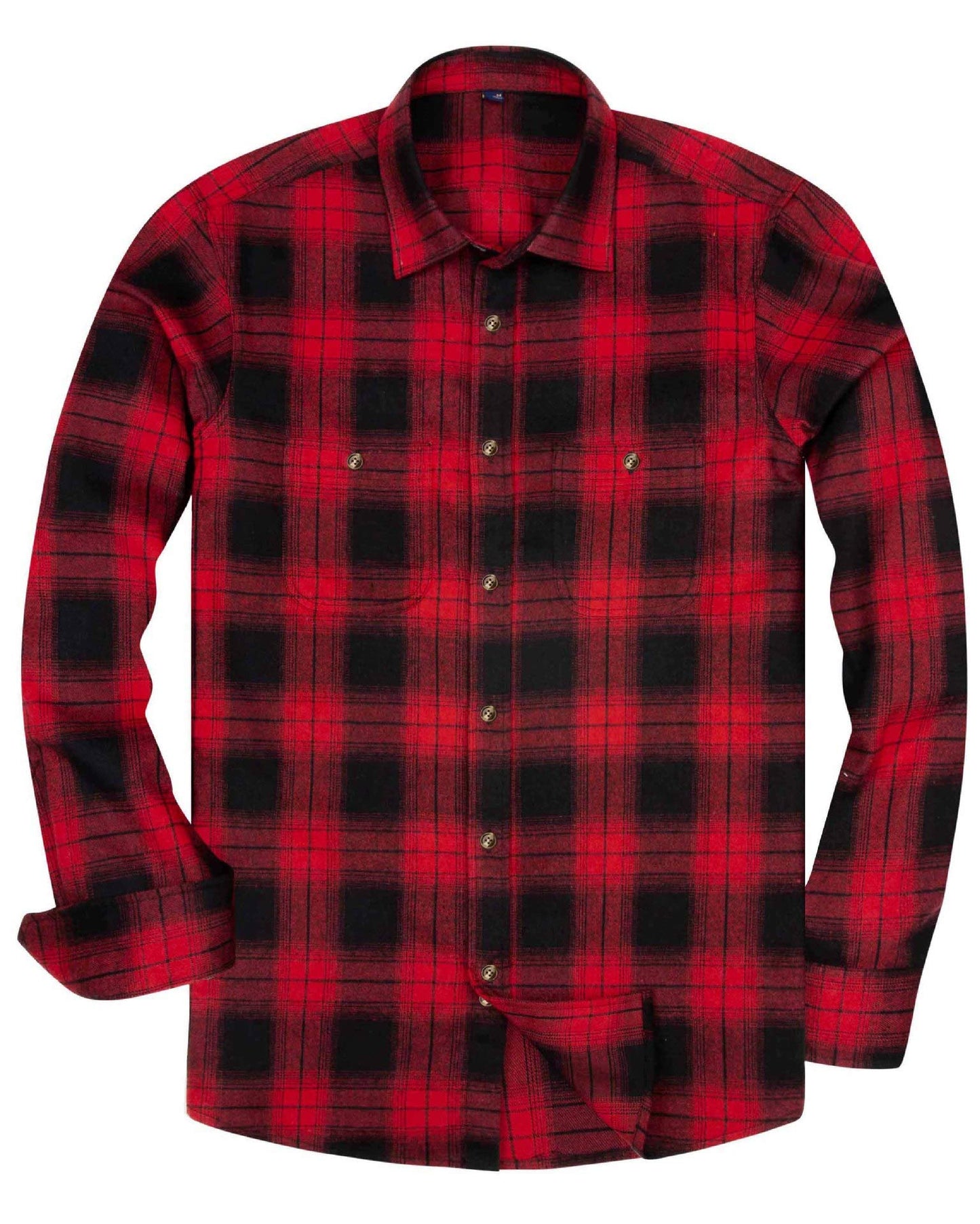 Alimens & Gentle Men's Plaid Button Down Shirt Long Sleeve Casual Flannel Shirts