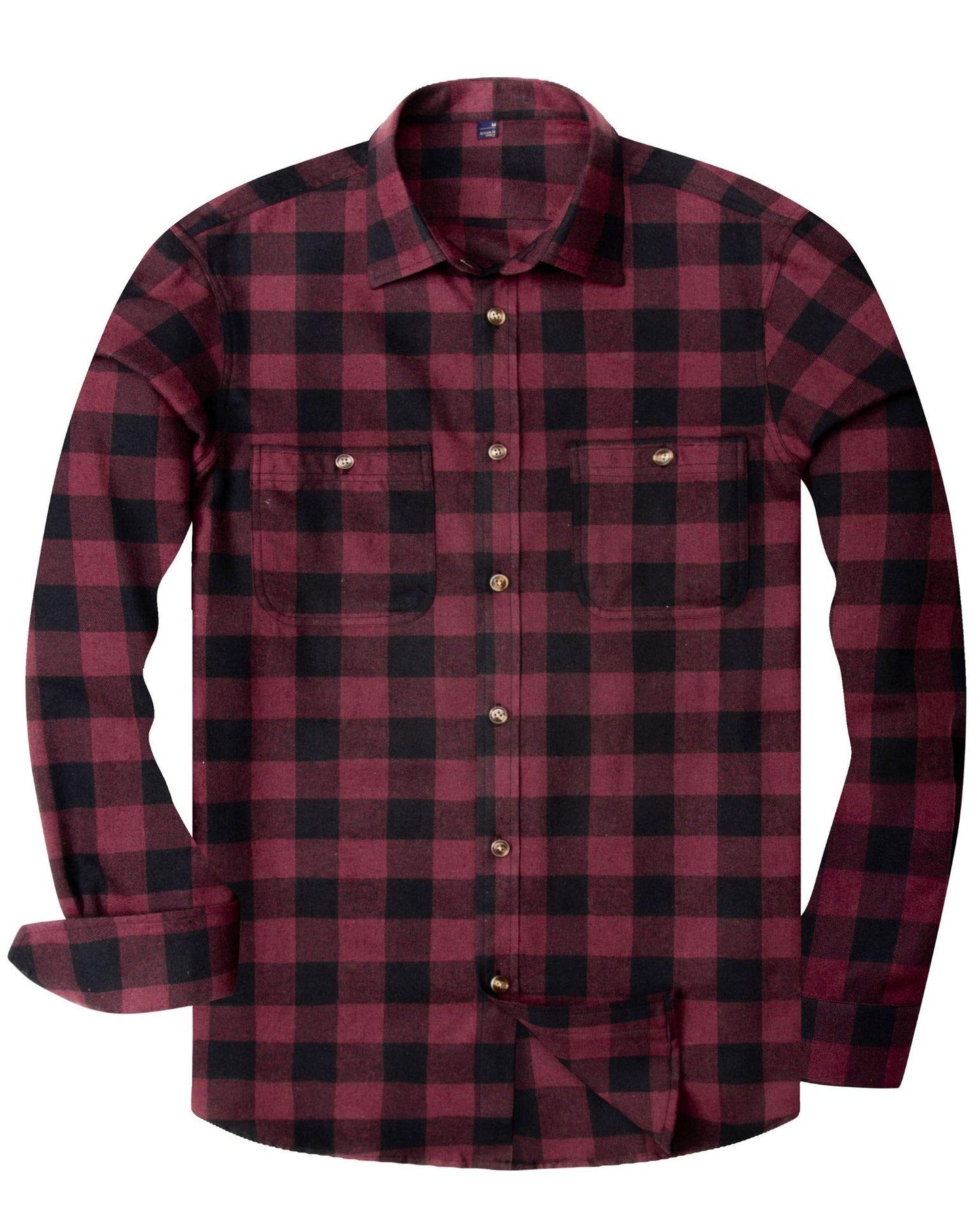 Alimens & Gentle Men's Plaid Button Down Shirt Long Sleeve Casual Flannel Shirts